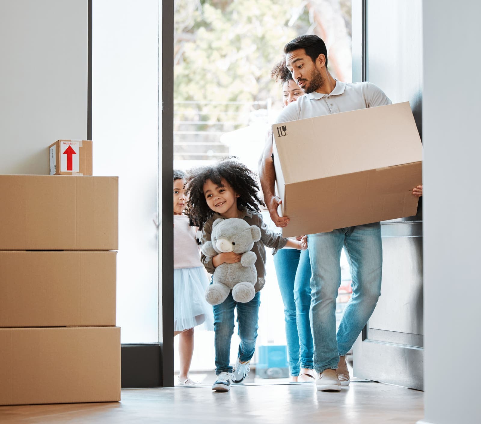 A family moving into the home they just closed on