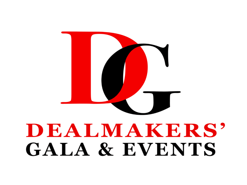 Logo of Dealmakers' Gala & Events with the initials "DG" in red and black.