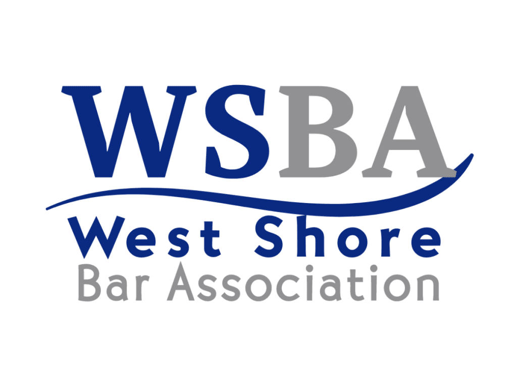 Logo of West Shore Bar Association with the initials "WSBA" in blue and gray.